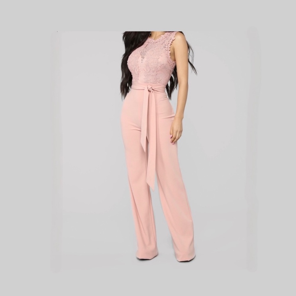 Lacy Blush Jumpsuit - Picture 4 of 5